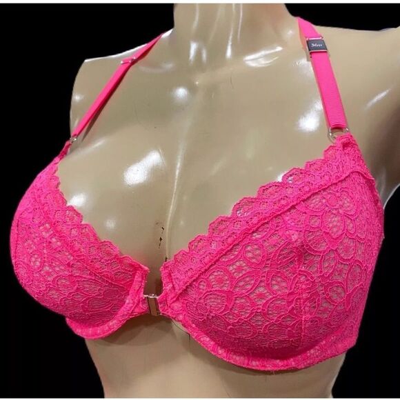 Victorias Secret Dream Angels Unlined Demi Underwire Racerback Lace bra Pink - Picture 9 of 10